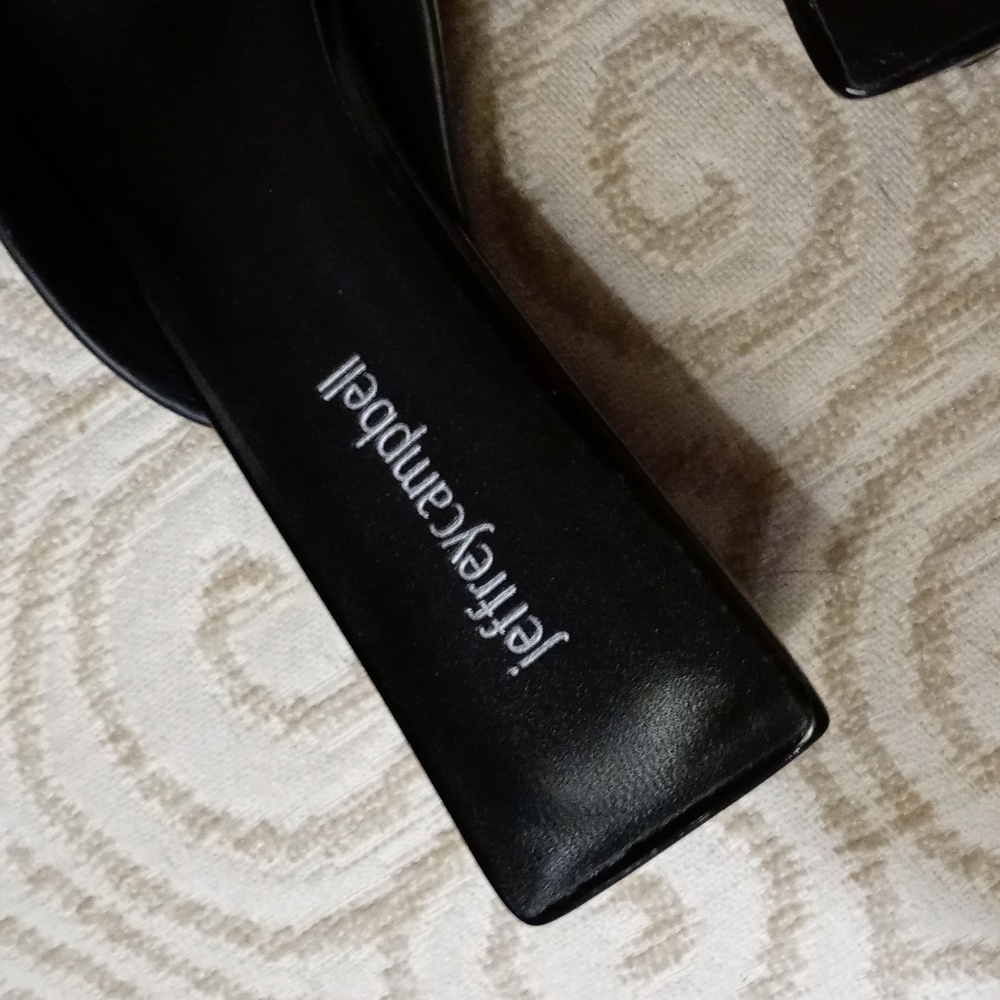 Jeffrey Campbell Isosceles Square Toe Black Women's Dress Mule - Picture 4 of 5